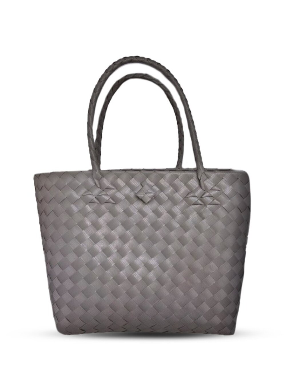 Misenka Handicrafts Bayong Bag – Slate Gray Classic Filipino Handmade Woven Tote